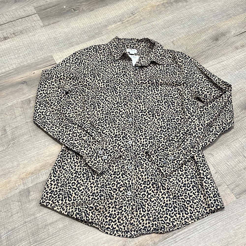 NWT J. Crew cheetah print button down